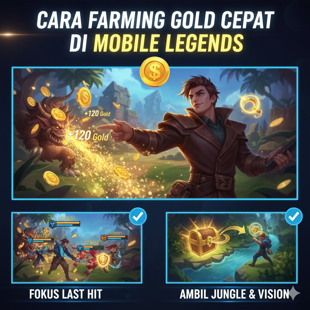 Cara Farming Gold Cepat di Mobile Legends: Auto Kaya di Early Game!