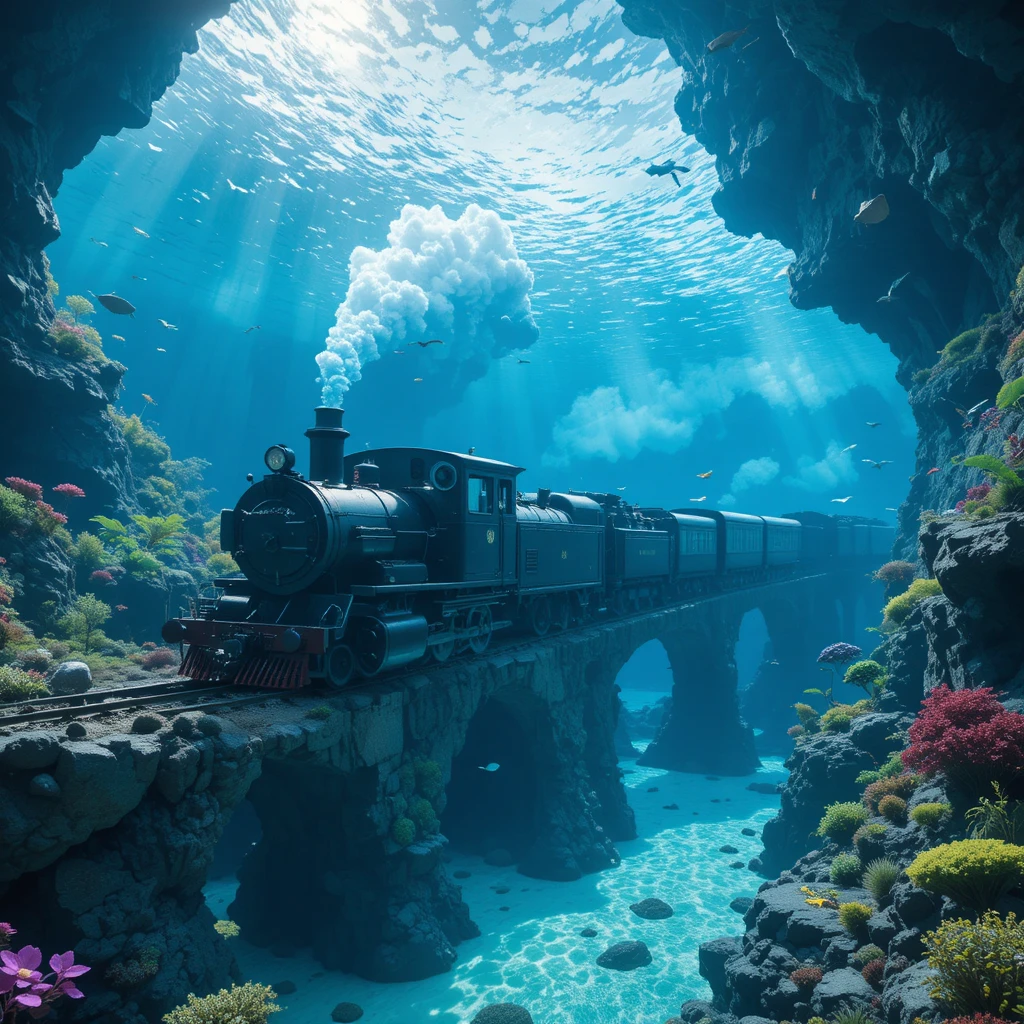 Map Bawah Tanah dengan Kereta Bawah Laut yang Bisa Dinaiki di Swim Underwater Train Simulator!