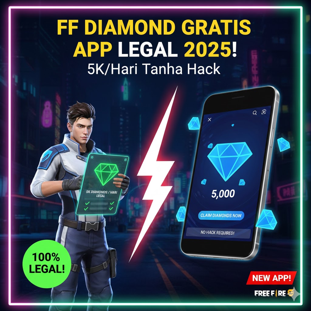 FF Diamond Gratis App Legal 2025: Farm 5K Diamond Harian Tanpa Hack!
