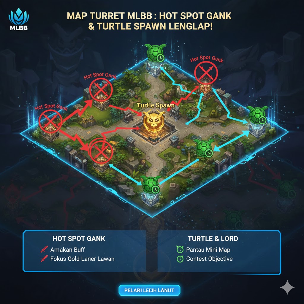 Map Turret MLBB: Hot Spot Gank & Turtle Spawn Lengkap!