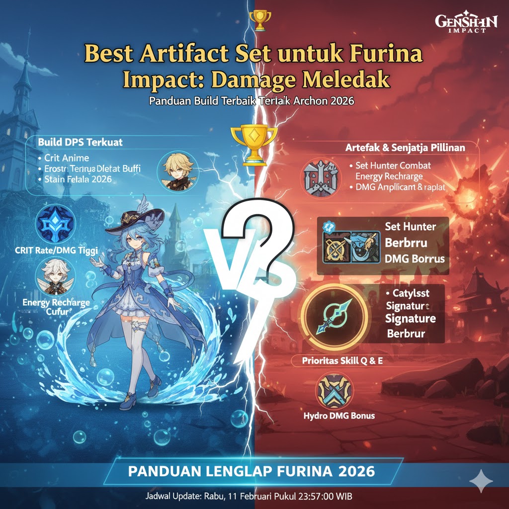 Best Artifact Set untuk Furina Genshin Impact: Damage Meledak
