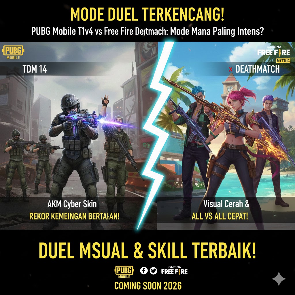 PUBG Mobile TDM 1v4 vs Free Fire Deathmatch