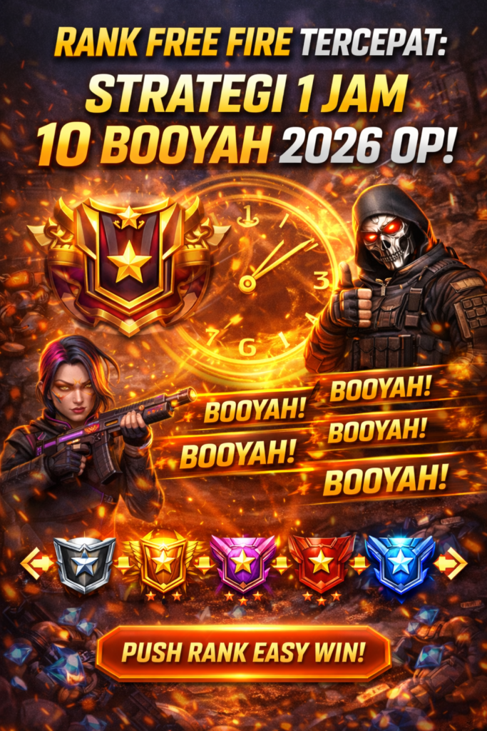 Rank Free Fire Tercepat: Strategi 1 Jam 10 Booyah 2026 OP!