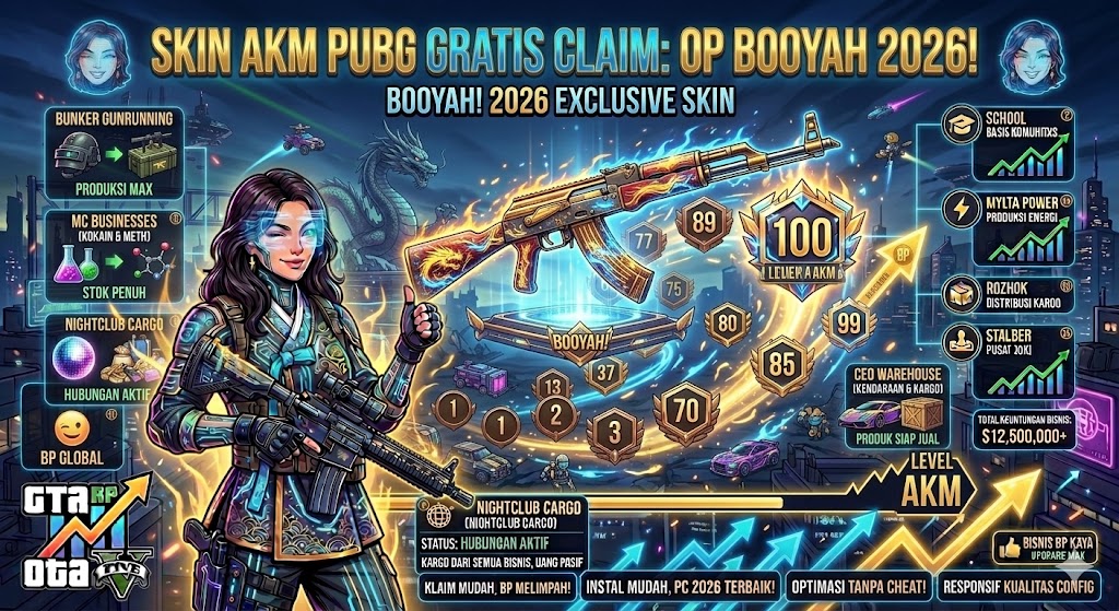 Skin AKM PUBG Gratis Claim: OP Booyah 2026!